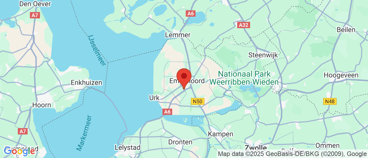 Google maps locatie van Van der Linde Emmeloord B.V.