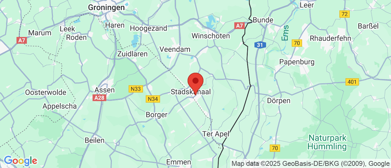 Google maps locatie van Autobedrijf Ambergen Stadskanaal