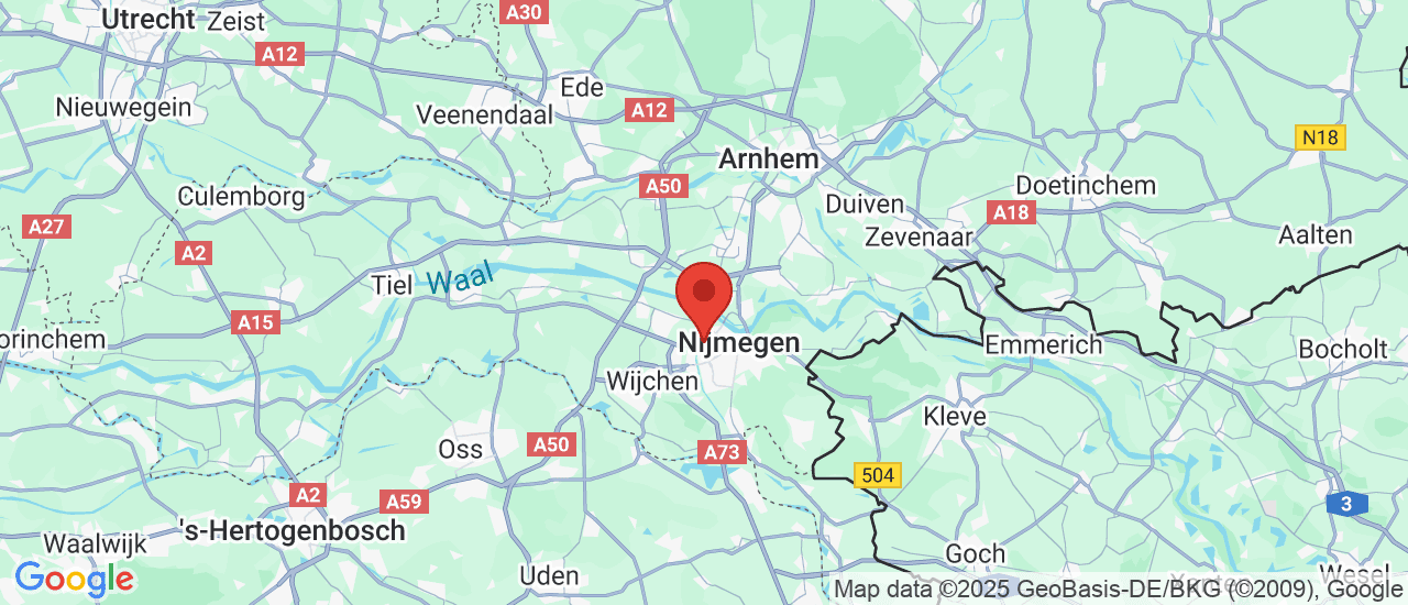 Google maps locatie van Autobedrijf Ambacht Nijmegen