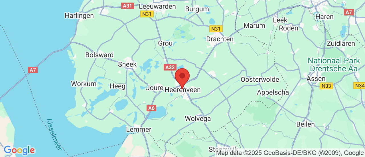 Google maps locatie van A en H ten Hoeve
