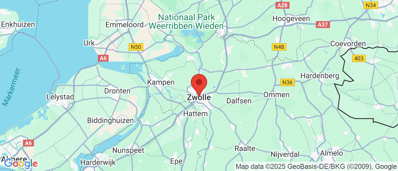 Google maps locatie van Dealer-auto Zwolle B.V.