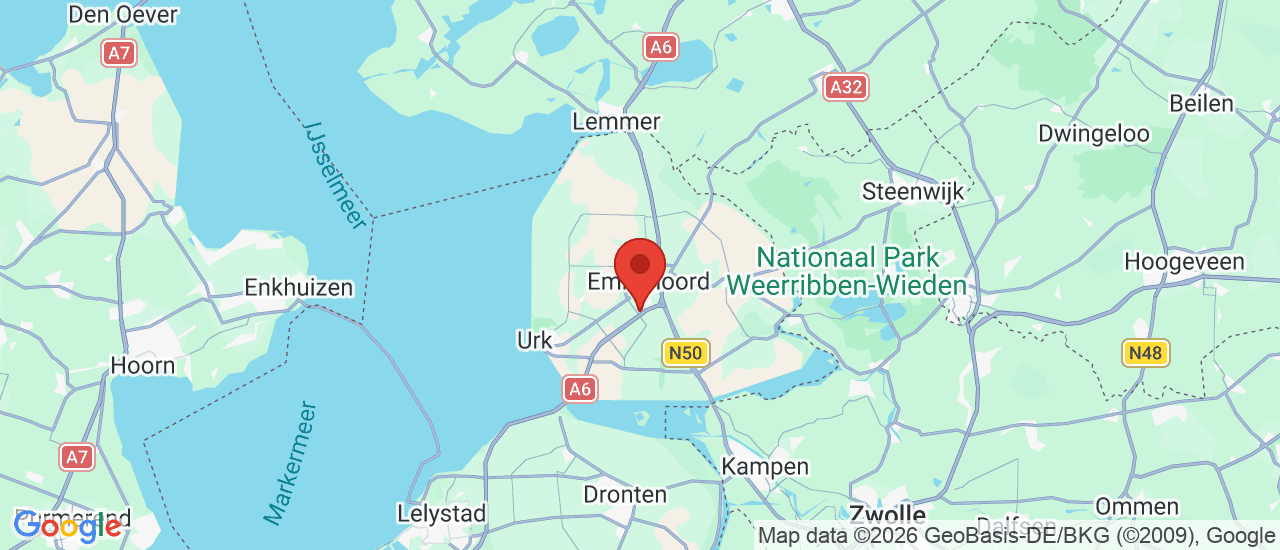 Google maps locatie van Wensink Occasions Emmeloord