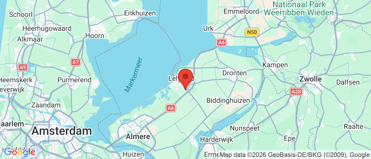 Google maps locatie van Wensink Kia Lelystad