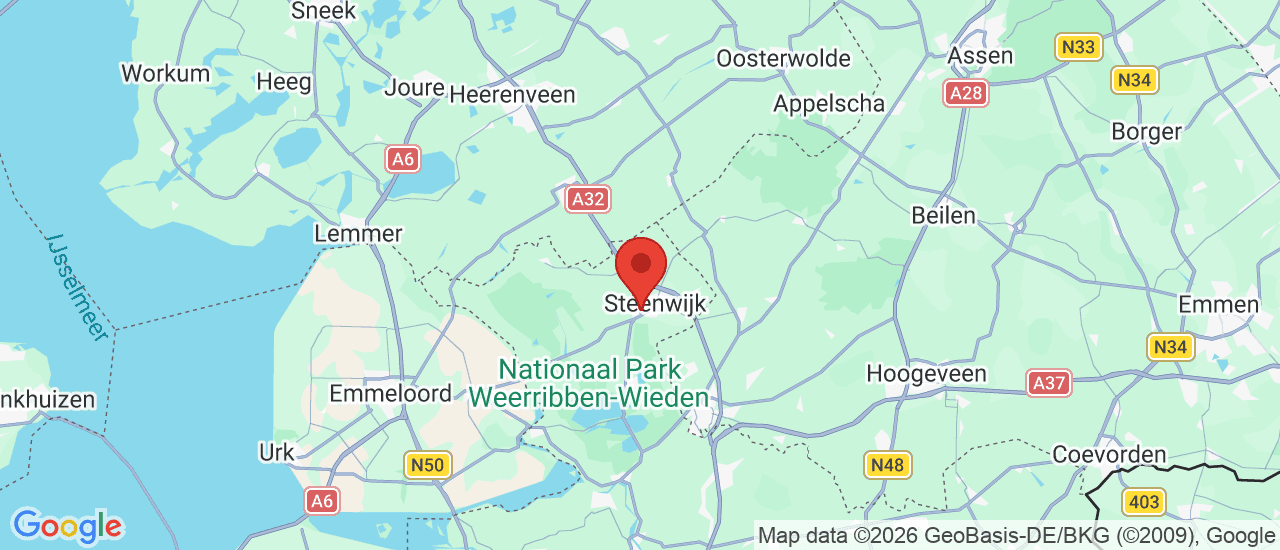 Google maps locatie van Autobedrijf Matter Steenwijk