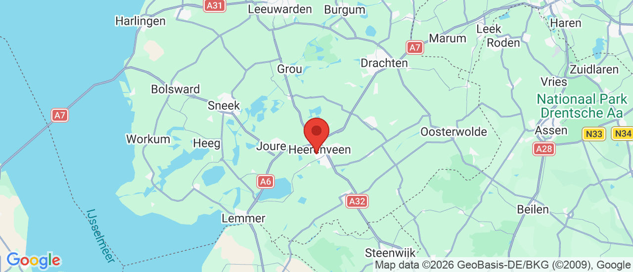 Google maps locatie van Sutherland Occasions Heerenveen