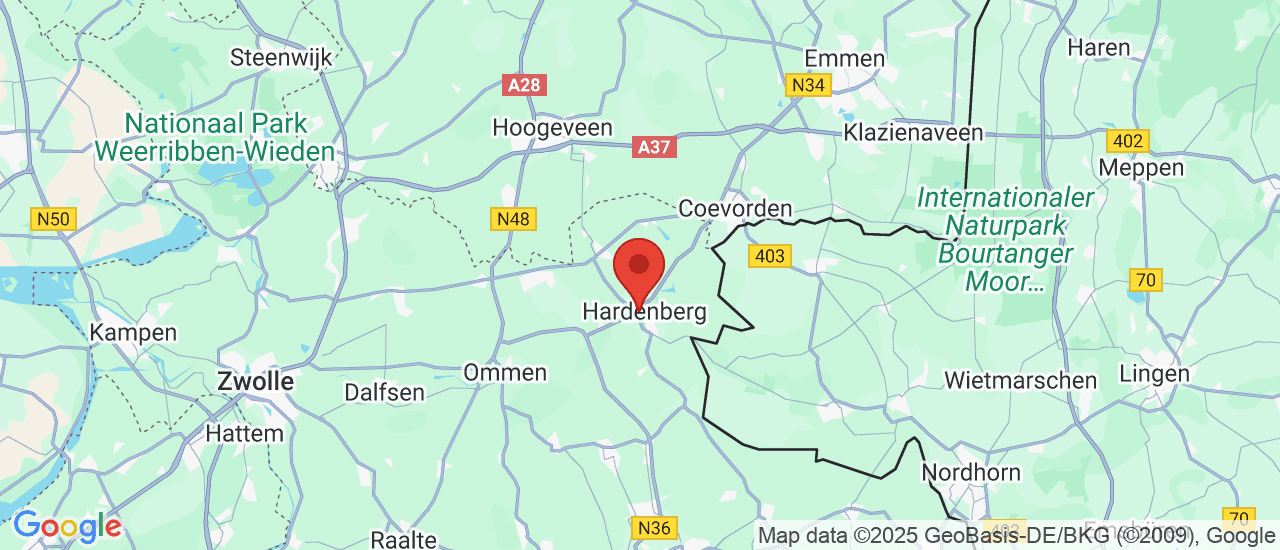 Google maps locatie van Automat Hardenberg