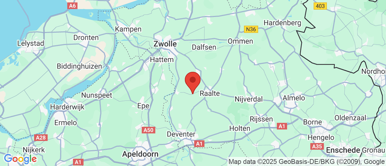 Google maps locatie van Pijffers Auto's Raalte