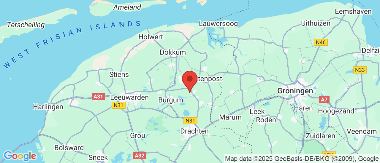 Google maps locatie van Vakgarage van der Wal