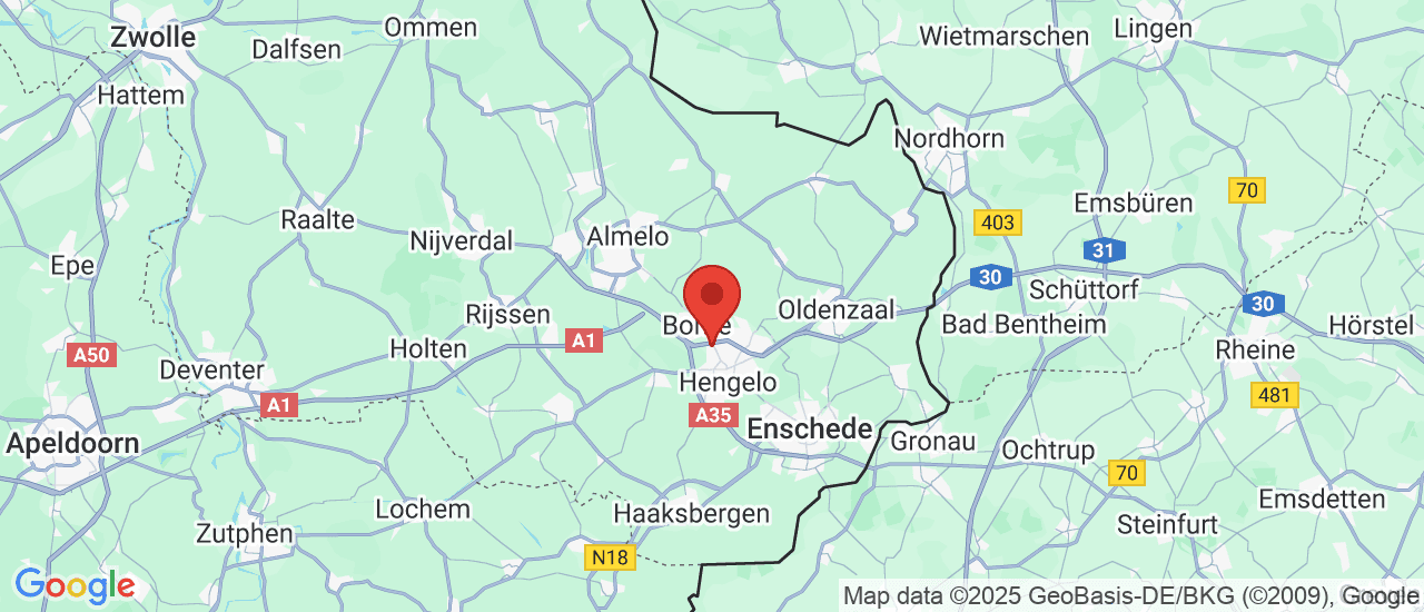 Google maps locatie van Autolease Twente