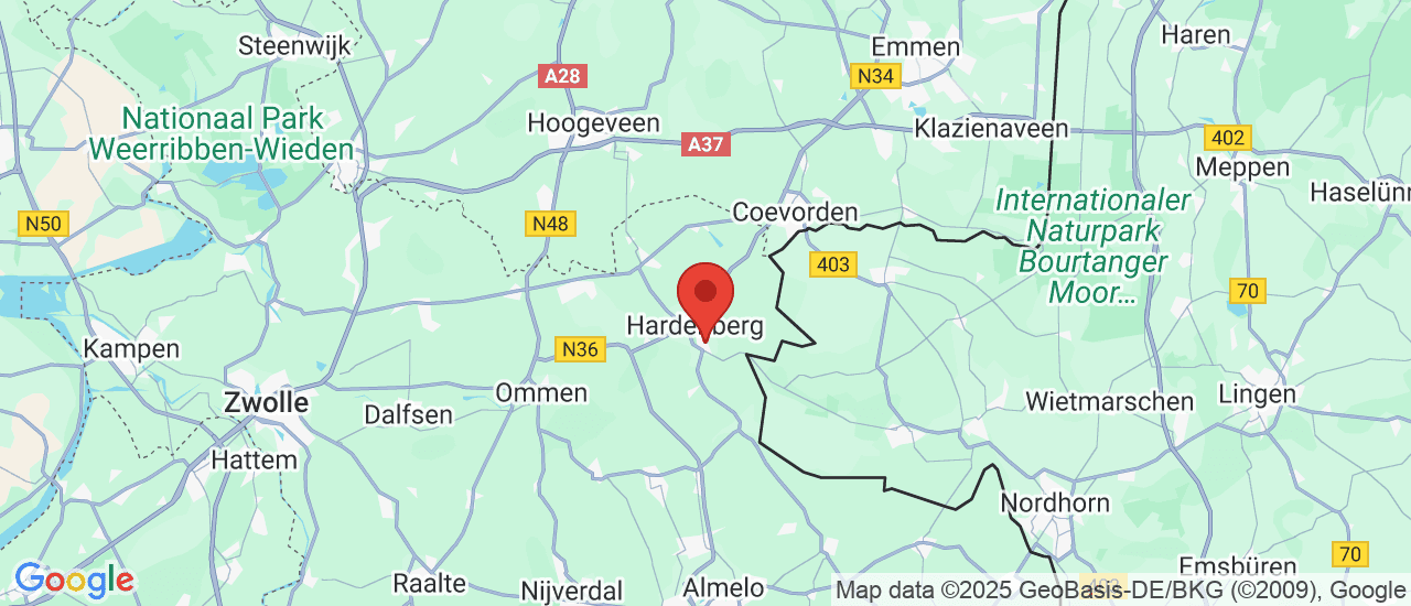 Google maps locatie van Misker Hardenberg