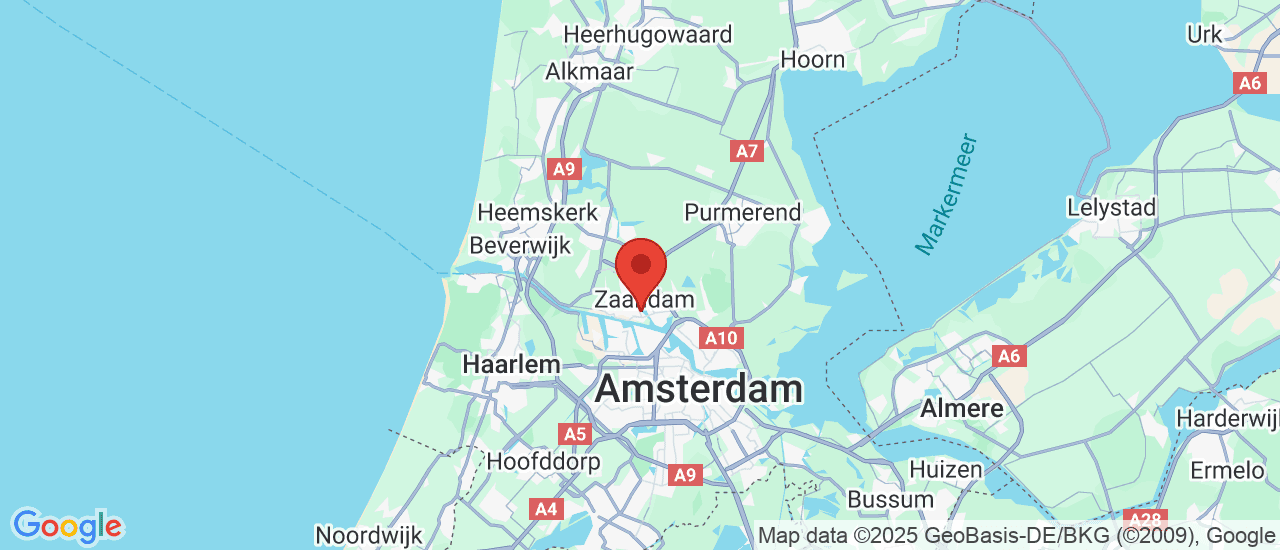 Google maps locatie van Nieuwendijk Zaandam