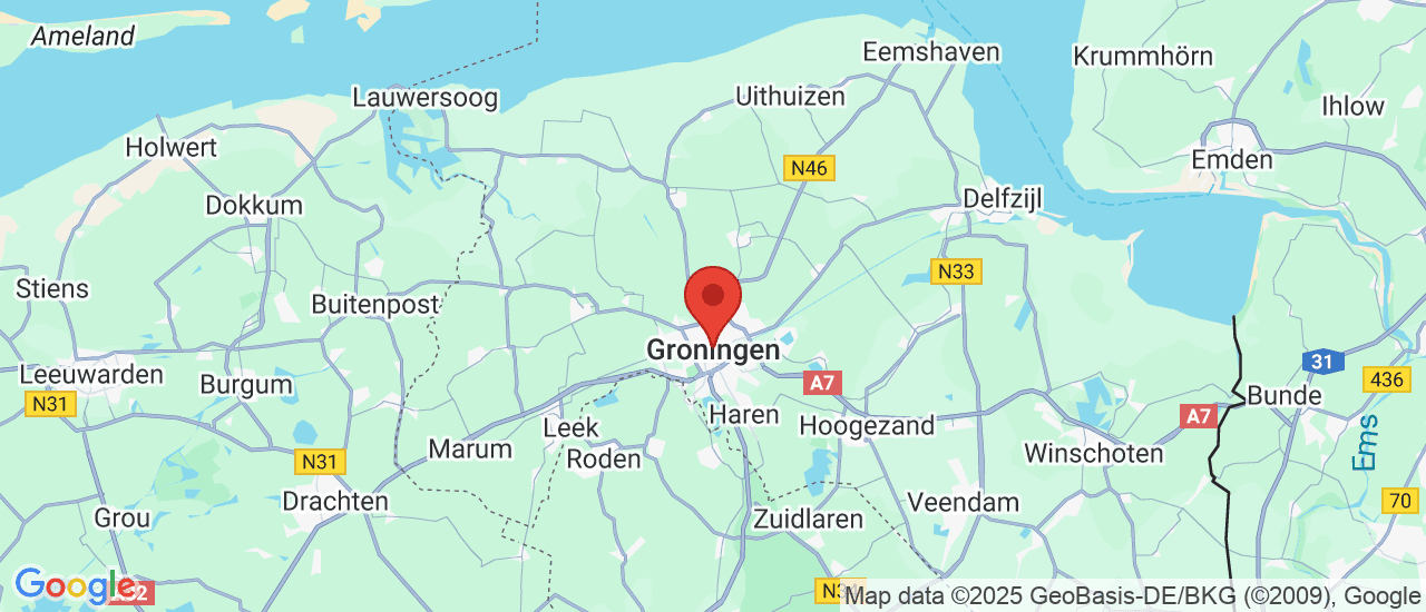 Google maps locatie van Autobedrijf Van der Veen Groningen B.V.