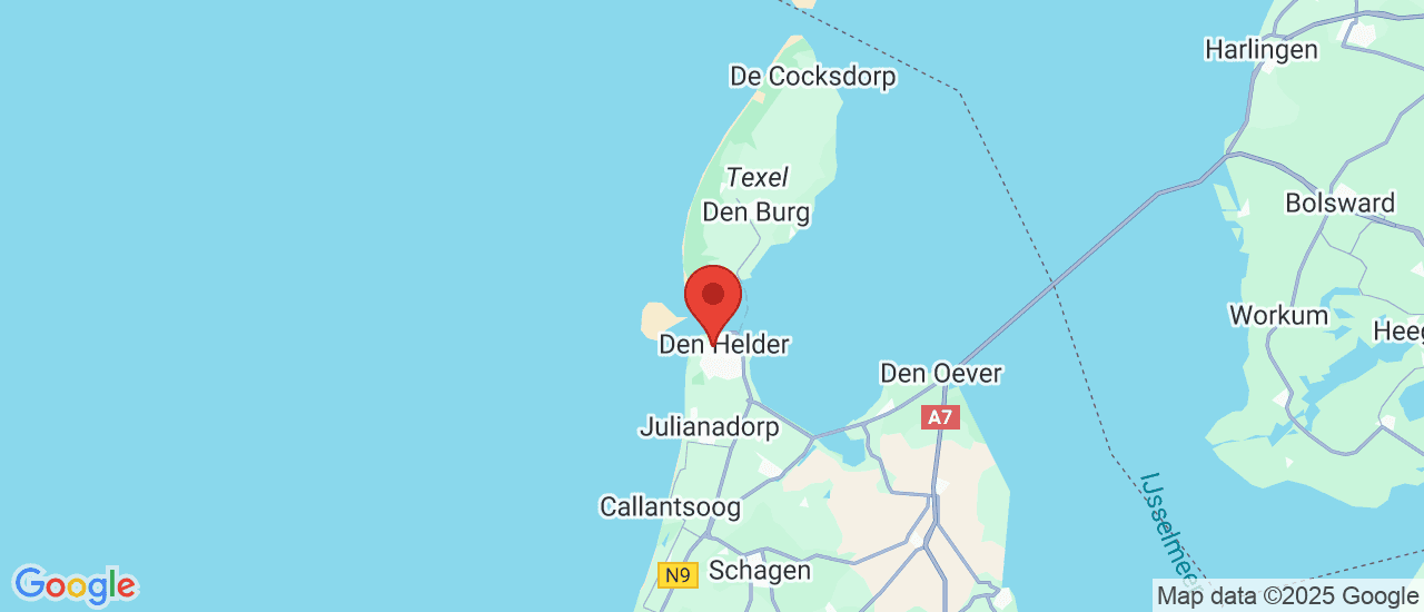 Google maps locatie van Dekkerautogroep Ford Den Helder