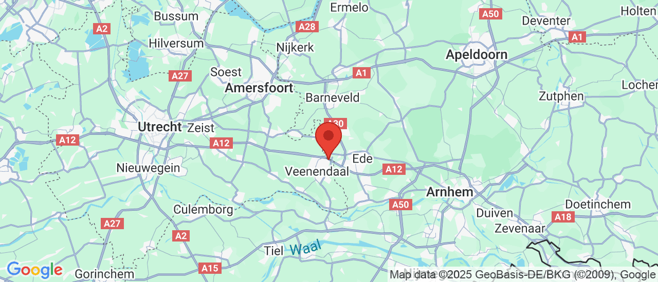 Google maps locatie van Autobedrijf De Groot Veenendaal