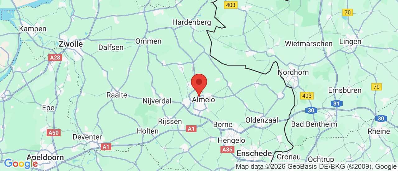 Google maps locatie van Regge Autogroep