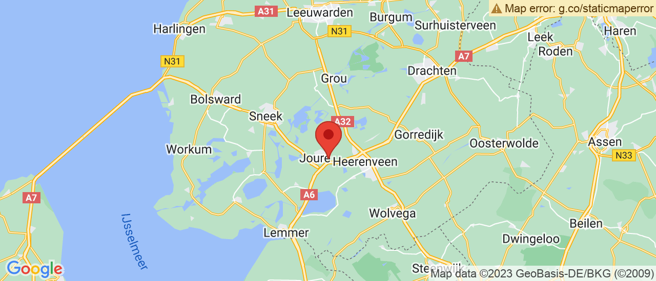 Google maps locatie van Autobedrijf Jentje Zantema