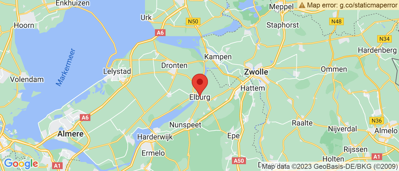 Google maps locatie van Jan Bakker Auto's