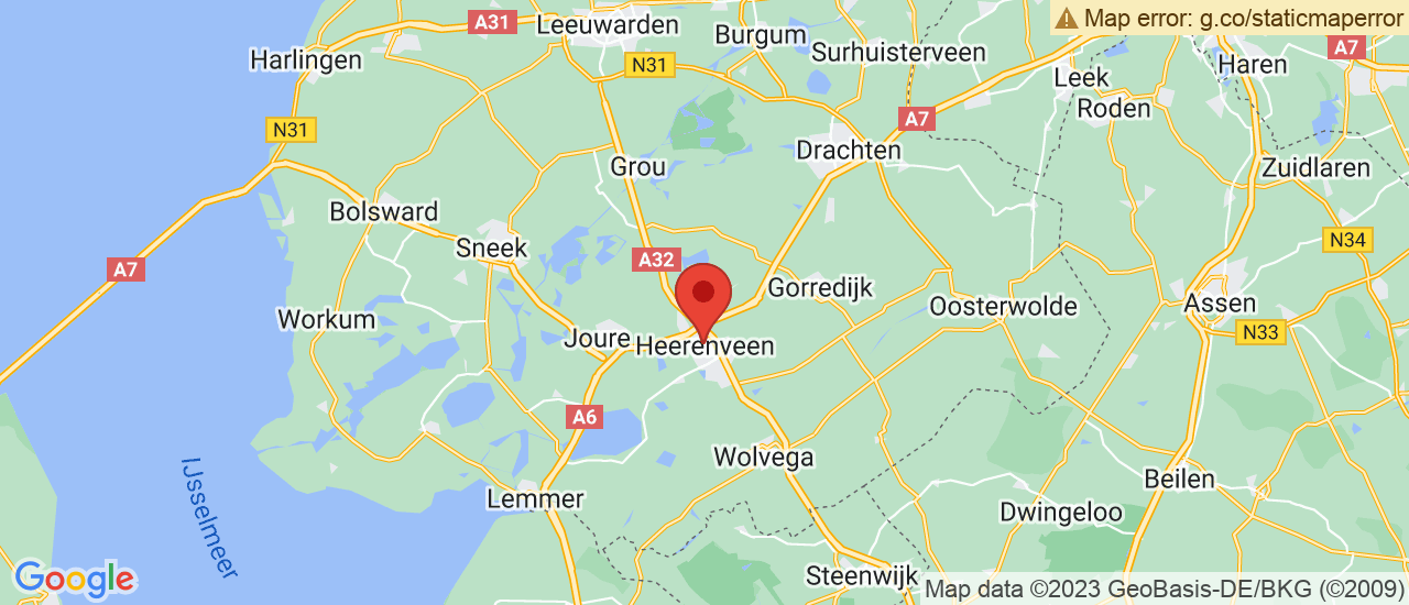 Google maps locatie van Sutherland Heerenveen